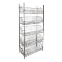 Wire Basket Shelving Unit, 5 Tiers, 48" W x 74" H x 24" D Distribution Jean Lapalme