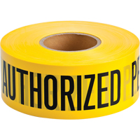 Rubans pour barricades, Anglais, 3" la x 1000' lo, 2 mils, Noir sur jaune Distribution Jean Lapalme