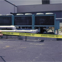 Rubans pour barricades, Anglais, 3" la x 1000' lo, 2 mils, Noir sur jaune Distribution Jean Lapalme