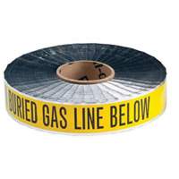 Ruban d'avertissement de danger souterrain Gas Line Identoline, 2" la x 1000' lo, Noir sur jaune Distribution Jean Lapalme