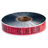 Ruban d'avertissement de danger souterrain Electric Line Identoline, 2" la x 1000' lo, Noir/rouge Distribution Jean Lapalme