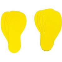 &eacute;tiquettes pour marquage des planchers, Empreinte de pas, 12" lo x 3,75" la, Jaune, Vinyle Distribution Jean Lapalme