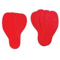 &eacute;tiquettes pour marquage des planchers, Empreinte de pas, 12" lo x 3,75" la, Rouge, Vinyle Distribution Jean Lapalme