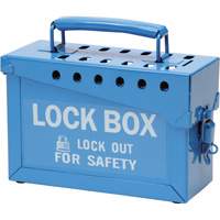 Coffret de s&eacute;curit&eacute; portatif en m&eacute;tal, Bleu Distribution Jean Lapalme