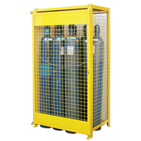 Gas Cylinder Cabinets, 10 Cylinder Capacity, 44" W x 30" D x 74" H, Yellow Distribution Jean Lapalme