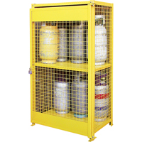 Gas Cylinder Cabinets, 12 Cylinder Capacity, 44" W x 30" D x 74" H, Yellow Distribution Jean Lapalme