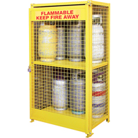 Gas Cylinder Cabinets, 12 Cylinder Capacity, 44" W x 30" D x 74" H, Yellow Distribution Jean Lapalme