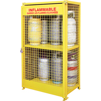 Gas Cylinder Cabinets, 12 Cylinder Capacity, 44" W x 30" D x 74" H, Yellow Distribution Jean Lapalme