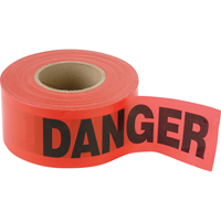 Petits rubans standards pour barricades, Anglais, 3" la x 300' lo, 2 mils, Noir/rouge Distribution Jean Lapalme