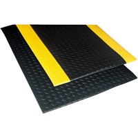 Tapis Sof-Tred No 419 avec Dyna-Shield, Losange, 4' x 60' x 1/2", Noir/Jaune, PVC Distribution Jean Lapalme