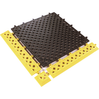 TAPIS MODULAIRE LOK-TYLE 12"X12" JAUNE NOIR, Vinyle, 1' la c, 1' lo, 9/16" &eacute;paisseur, Noir Distribution Jean Lapalme