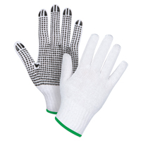 Gants tricot&eacute;s &agrave; pois, Poly/coton, Un c&ocirc;t&eacute;, Calibre 7, Moyen Distribution Jean Lapalme