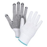 Gants tricot&eacute;s &agrave; pois, Poly/coton, Un c&ocirc;t&eacute;, Calibre 7, T-Grand Distribution Jean Lapalme