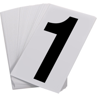 Num&eacute;ros autocollants, 1, 3-1/2" h, Noir sur blanc Distribution Jean Lapalme