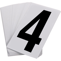 Num&eacute;ros autocollants, 4, 3-1/2" h, Noir sur blanc Distribution Jean Lapalme
