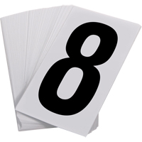 Num&eacute;ros autocollants, 8, 3-1/2" h, Noir sur blanc Distribution Jean Lapalme