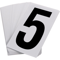 Num&eacute;ros autocollants, 5, 3-1/2" h, Noir sur blanc Distribution Jean Lapalme