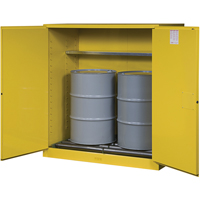 Sure-Grip&reg; EX Vertical Drum Storage Cabinets, 110 US gal. Cap., 2 Drums, Yellow Distribution Jean Lapalme