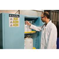 Armoires de s&eacute;curit&eacute; Sure-Grip Ex pour acides/produits corrosifs, 45 gal., 43" x 65" x 18" Distribution Jean Lapalme