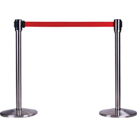 Free-Standing Crowd Control Barrier Receiver Post, 35" High, Stainless Distribution Jean Lapalme