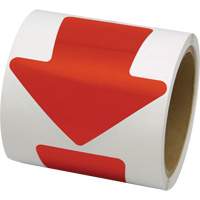 D&eacute;calcomanie en couleur pour le marquage des planchers, Fl&egrave;che, 4" lo x 4" la, Rouge, Vinyle Distribution Jean Lapalme