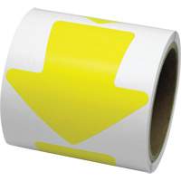 D&eacute;calcomanie en couleur pour le marquage des planchers, Fl&egrave;che, 4" lo x 4" la, Jaune, Vinyle Distribution Jean Lapalme
