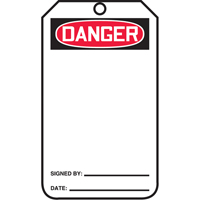 Safety Tags, Plastic, 3-3/8" W x 5-7/8" H, English Distribution Jean Lapalme