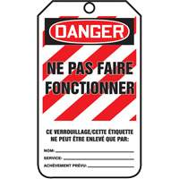 Lockout Tags, Cardstock, 3-1/8" W x 5-7/8" H, French Distribution Jean Lapalme