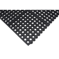 Tapis modulaire antifatigue, Nid d'abeilles, 3' x 3' x 1/2", Noir, Caoutchouc naturel Distribution Jean Lapalme