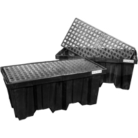 Palettes emboîtables pour contr&ocirc;le des d&eacute;versements, Capacit&eacute; de d&eacute;versement 66 gal. US, 51" x 26" x 21" Distribution Jean Lapalme