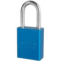 Cadenas de s&eacute;curit&eacute; American Lock, Bleu, Cl&eacute;s identiques, Aluminium, Largeur de 1-1/2" Distribution Jean Lapalme