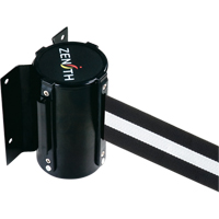 Wall Mount Barrier, Steel, Screw Mount, 7', Black/White Tape Distribution Jean Lapalme
