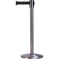 Free-Standing Crowd Control Barrier, Steel, 35" H, Black Tape, 12' Tape Length Distribution Jean Lapalme