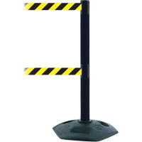 Dual Line Heavy Duty Post, Plastic, 38" H, Black/Yellow Tape, 7.5' Tape Length Distribution Jean Lapalme