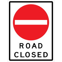 "Road Closed" Roll-Up Traffic Sign, 36" x 48", Vinyl, English with Pictogram Distribution Jean Lapalme