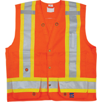 Veste de s&eacute;curit&eacute; pour arpenteur, Orange haute visibilit&eacute;, Petit, Polyester Distribution Jean Lapalme