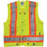 Veste de s&eacute;curit&eacute; pour arpenteur, Jaune lime haute visibilit&eacute;, Petit, Polyester Distribution Jean Lapalme