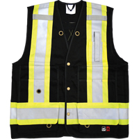 Veste de s&eacute;curit&eacute; ignifug&eacute;e pour arpenteur, Noir, Petit, Coton Distribution Jean Lapalme