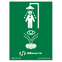 Emergency Shower/Eyewash Sign, 24" x 18", Plastic, Pictogram Distribution Jean Lapalme