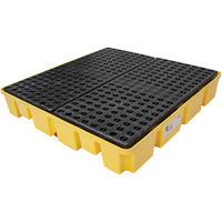 Palette de d&eacute;versements Poly-Slim-Line avec drain, Capacit&eacute; de d&eacute;versement 66 gal. US, 49" x 49" x 8,75" Distribution Jean Lapalme