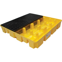 Palette de d&eacute;versements Poly-Slim-Line avec drain, Capacit&eacute; de d&eacute;versement 66 gal. US, 49" x 49" x 8,75" Distribution Jean Lapalme