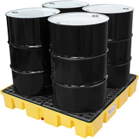 Palette de d&eacute;versements Poly-Slim-Line avec drain, Capacit&eacute; de d&eacute;versement 66 gal. US, 49" x 49" x 8,75" Distribution Jean Lapalme
