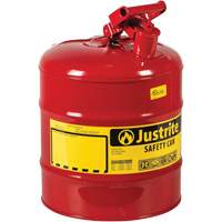 Safety Cans, Type I, Steel, 5 US gal., Red, FM Approved/UL/ULC Listed Distribution Jean Lapalme