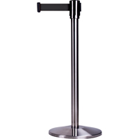 Free-Standing Crowd Control Barrier, Steel, 35" H, Black Tape, 7' Tape Length Distribution Jean Lapalme