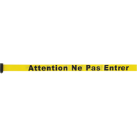 Tape Cassette for Build-Your-Own Crowd Control Barriers, Attention ne pas entrer, 7', Yellow Tape Distribution Jean Lapalme