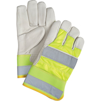 Gants d'ajusteur orange haute visibilit&eacute; &agrave; chaleur sup&eacute;rieure, Grand, Paume en Cuir fleur de vache, Doublure en Thinsulate Distribution Jean Lapalme