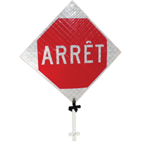 "Arr&ecirc;t" Pole Sign, 24" x 24", Aluminum, French Distribution Jean Lapalme