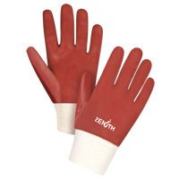 Gants rouges &agrave; fini doux r&eacute;sistants aux produits chimiques, Taille Grand/9, 10" lo, PVC, Doublure en Interlock, 47-mil Distribution Jean Lapalme