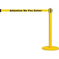Free-Standing Crowd Control Barrier, Steel, 35" H, Yellow Tape, 7' Tape Length Distribution Jean Lapalme