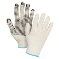 Gants l&eacute;gers tricot&eacute;s &agrave; pois, Poly/coton, Un c&ocirc;t&eacute;, Calibre 7, T-Grand Distribution Jean Lapalme
